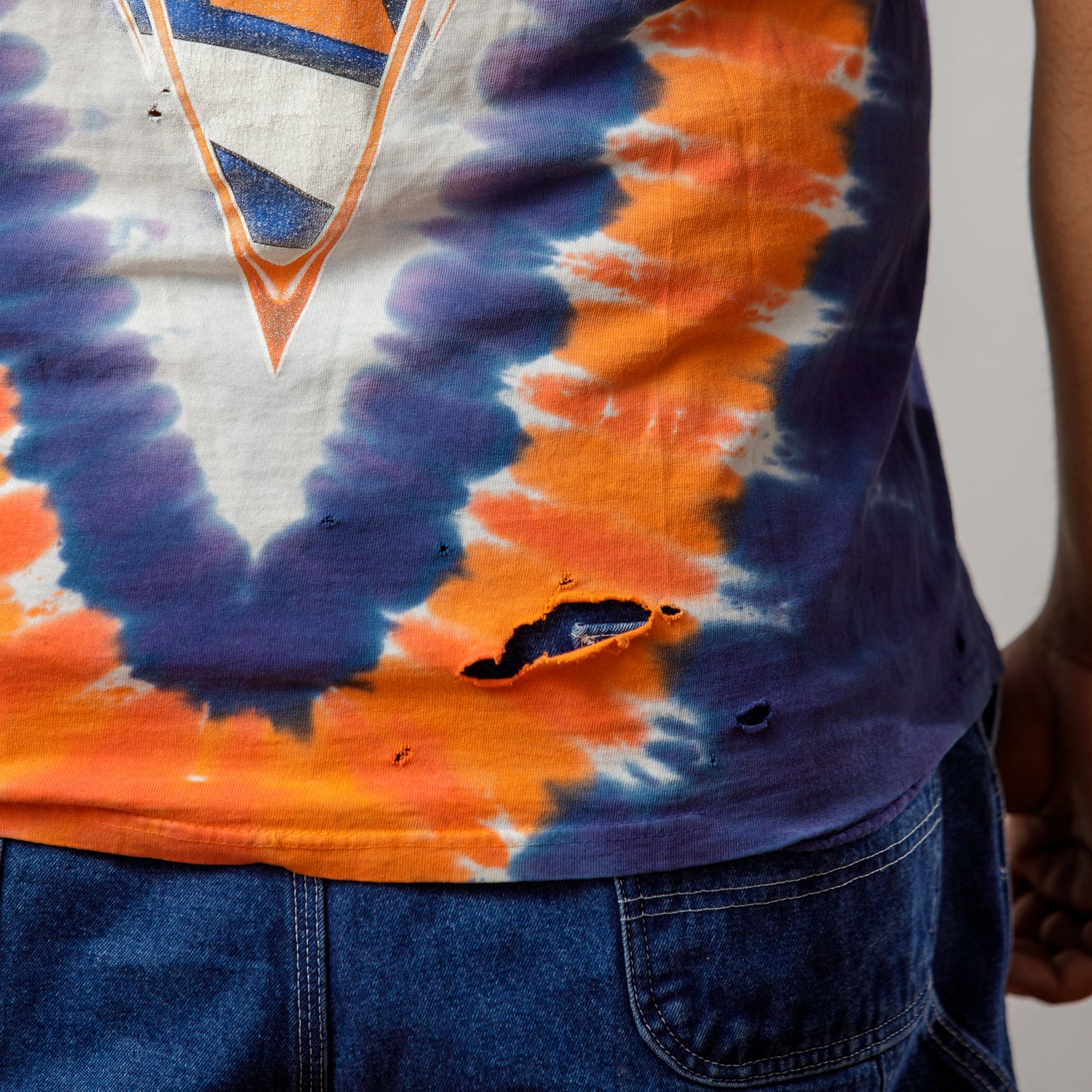 90s Denver Broncos Tie-dye Liquid Blue Tee