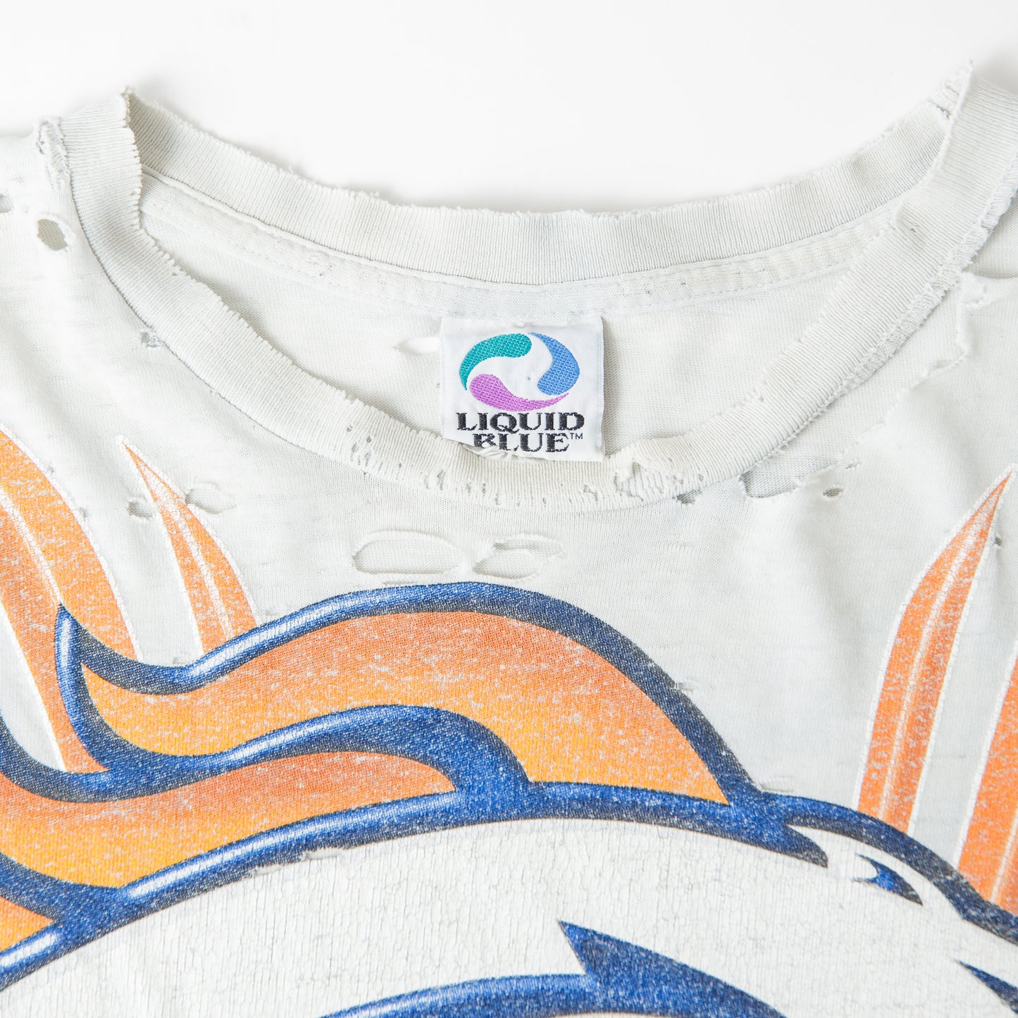 90s Denver Broncos Tie-dye Liquid Blue Tee