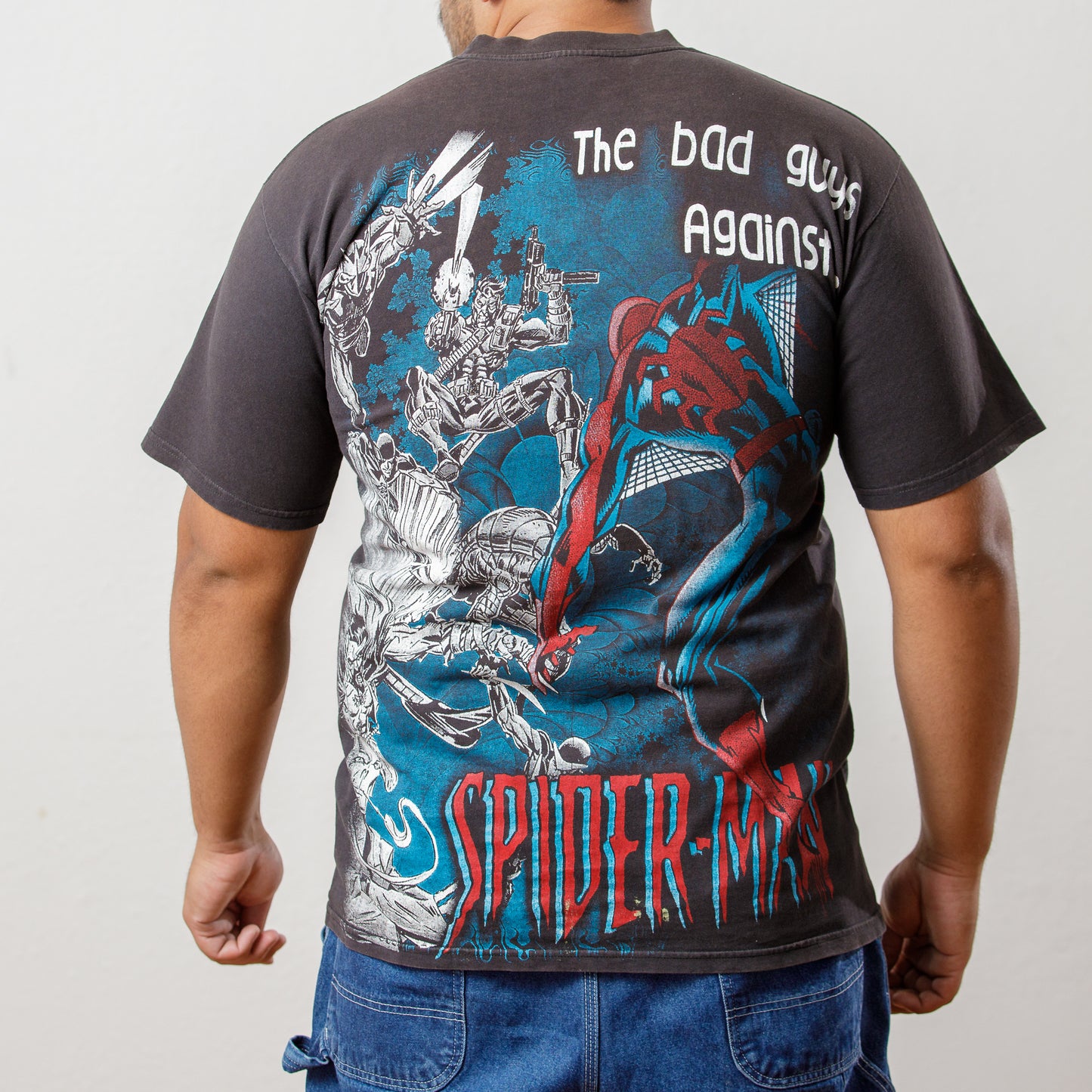 90s Spider-Man In The Middle Of The Storm Resurreccion Mexican Bootleg Tee