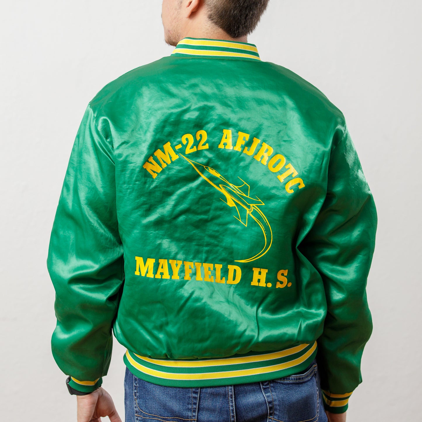 80s Mayfield High School AFJROTC Satin Jacket