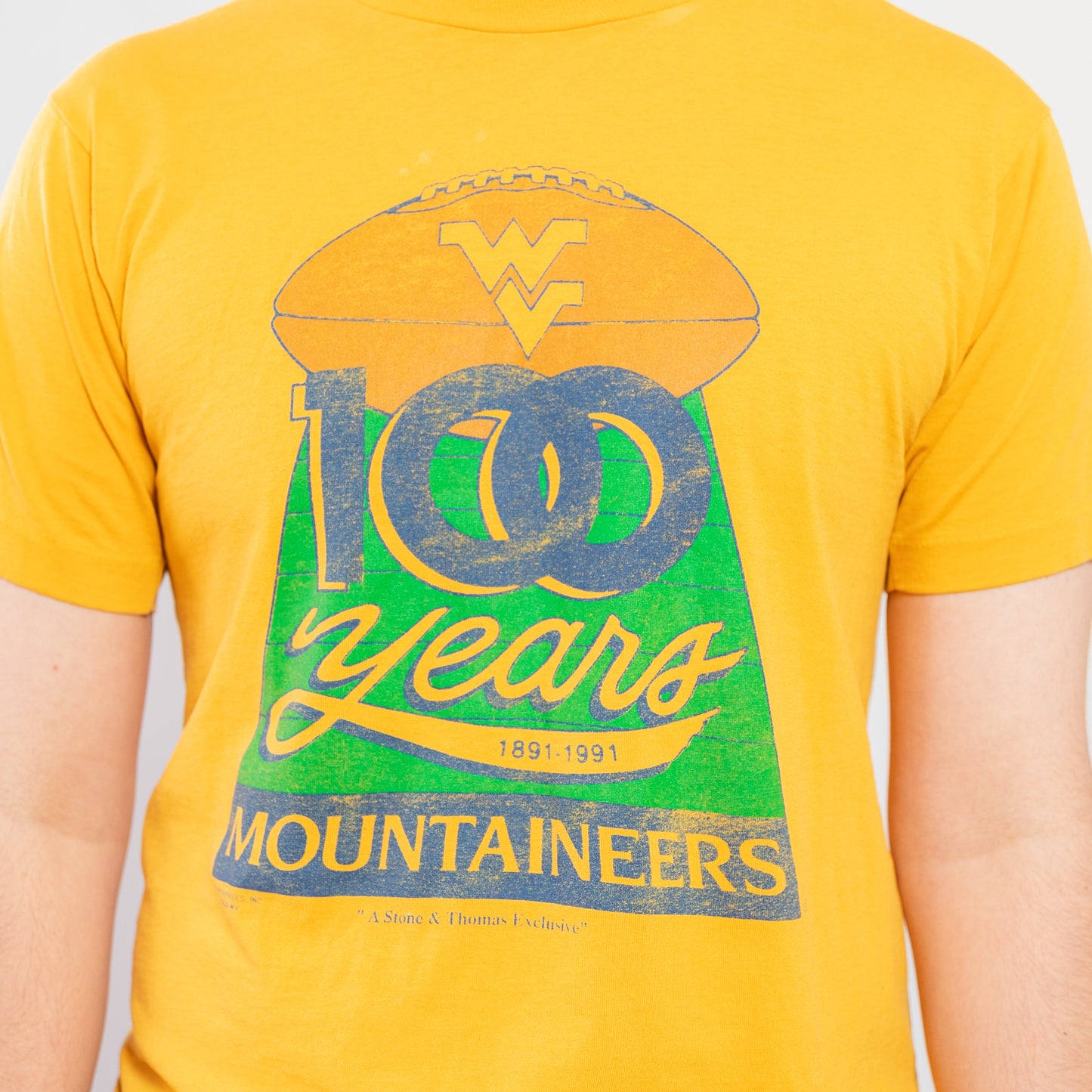 1991 West Virginia Mountaineers Football 100 Years Tee