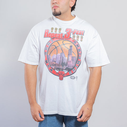 1998 Repeat 3-Peat Chicago Bulls NBA Champions Tee