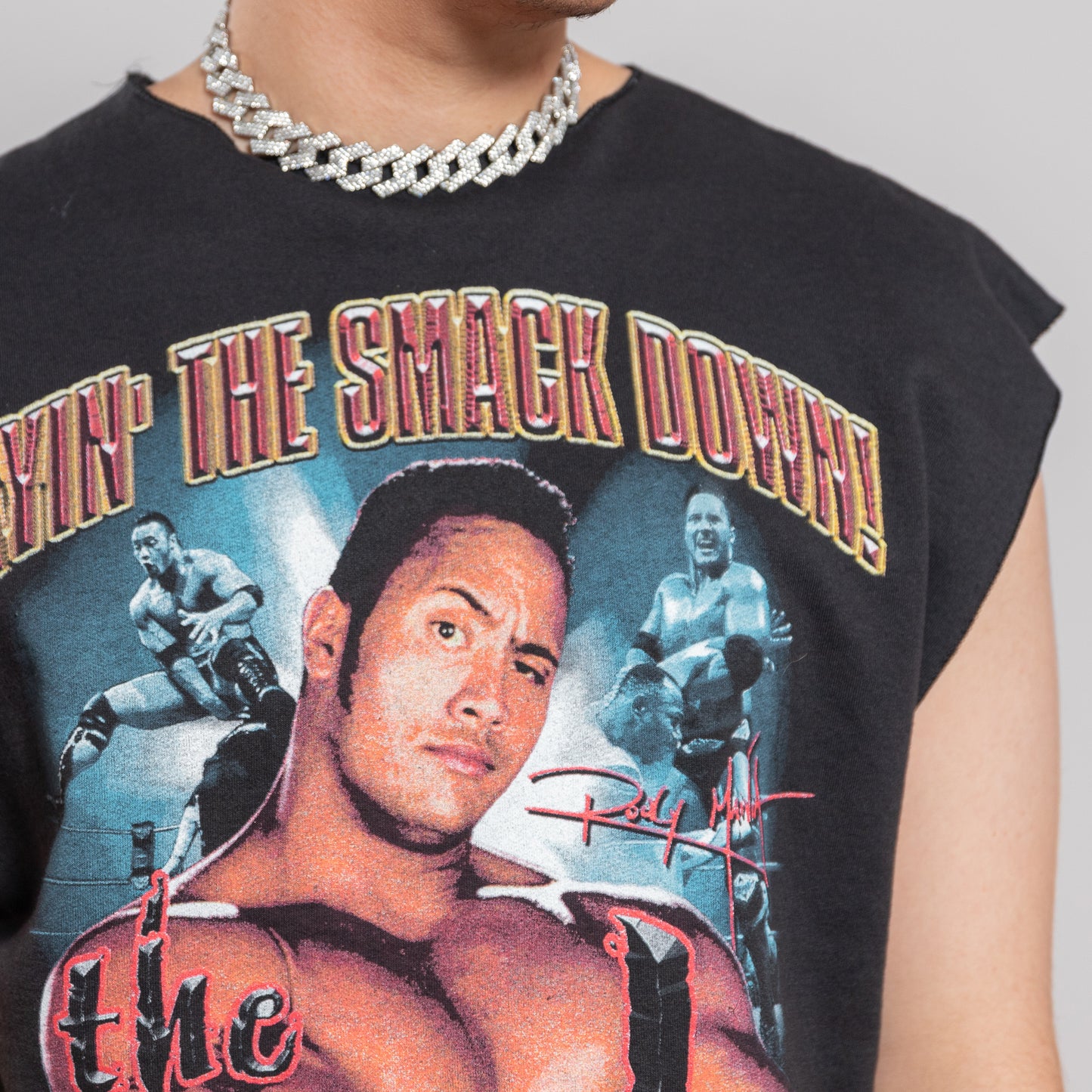 1999 The Rock Layin' The Smack Down Sleeveless Sweatshirt